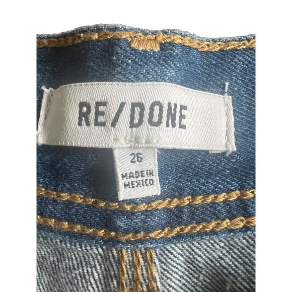 Re/Done High-Rise True Rinse Utility Loose Jeans Blue Denim Size 26 - Picture 12 of 16